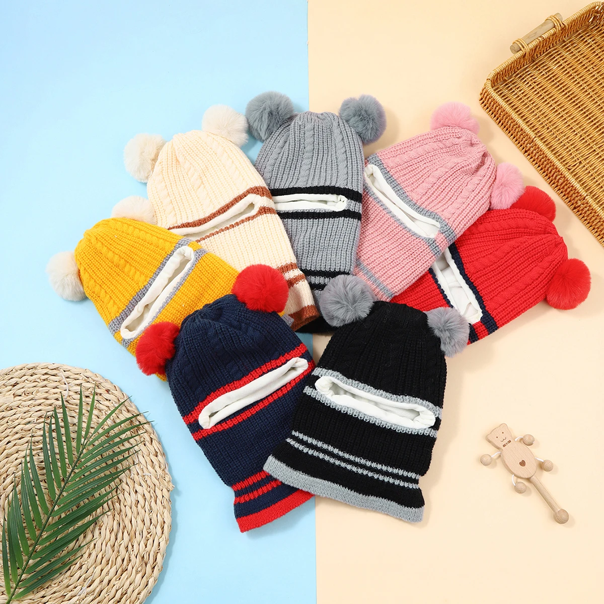 Gorro tejido con orejas de oso para bebés y niños - imagen 5