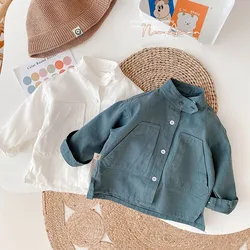 MILANCEL Camisa de primavera para niños con gran bolsillo