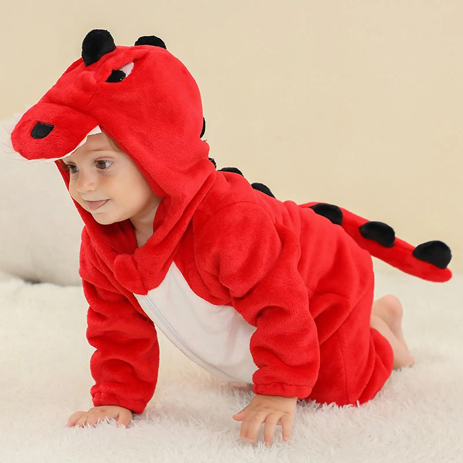 Mono con capucha Halloween Stegosaurus para dormir y diario - imagen 3