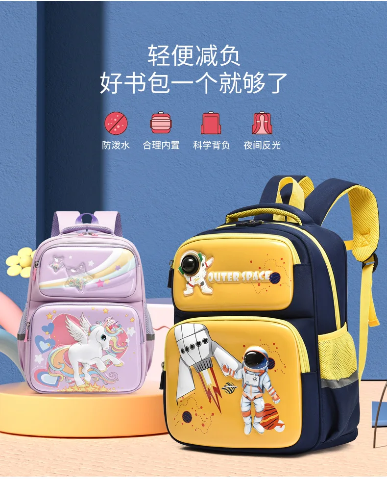 Mochila unicornio impermeable con diseño de ojo arcoíris vista frontal
