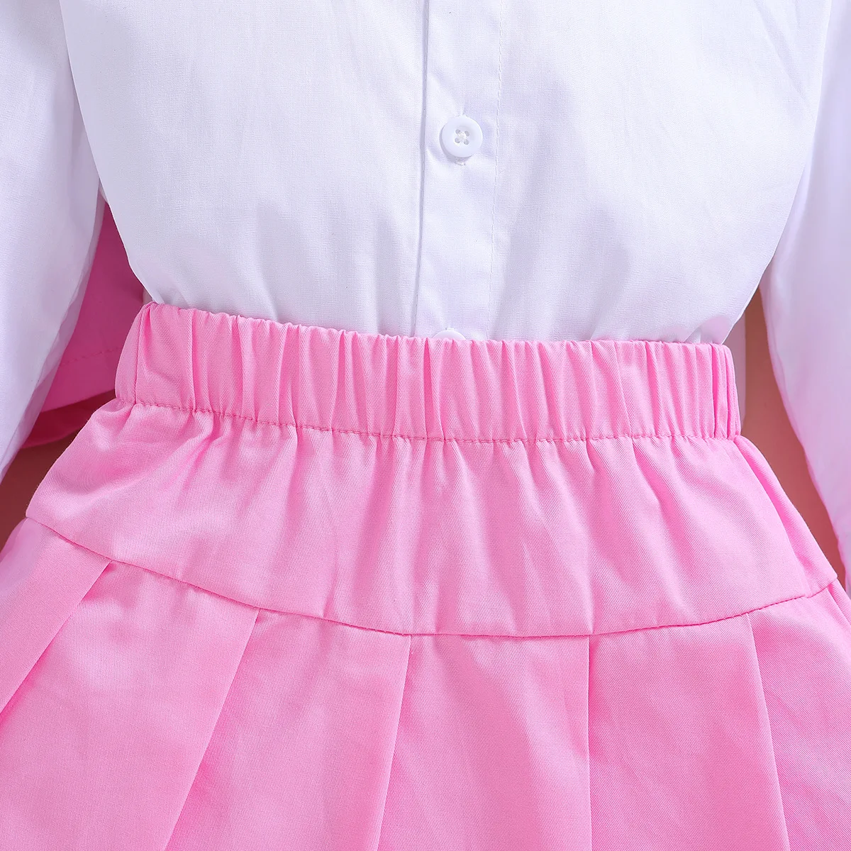 Conjunto algodon nina - Tops manga larga, abrigo y falda coreana - imagen 3