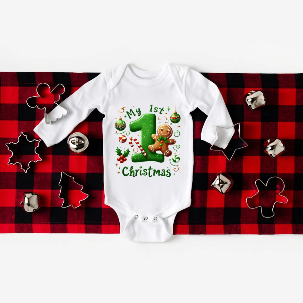 Pelele de Navidad para bebé manga larga con muñeco de nieve y Papá Noel - imagen 5