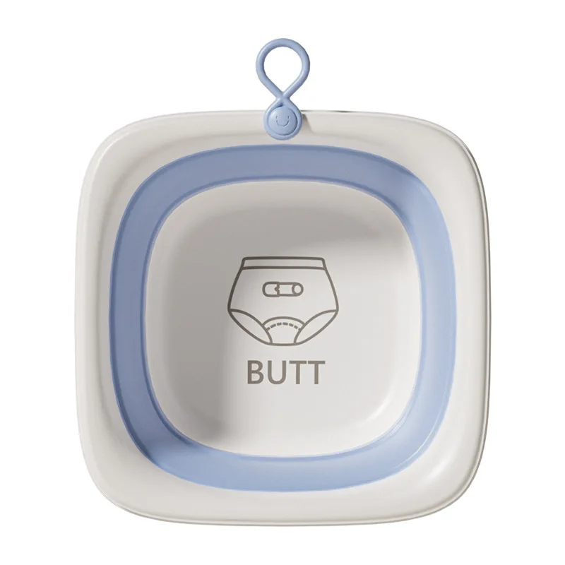 Lavabo plegable para bebés de plástico cuadrado, higiene - imagen 4
