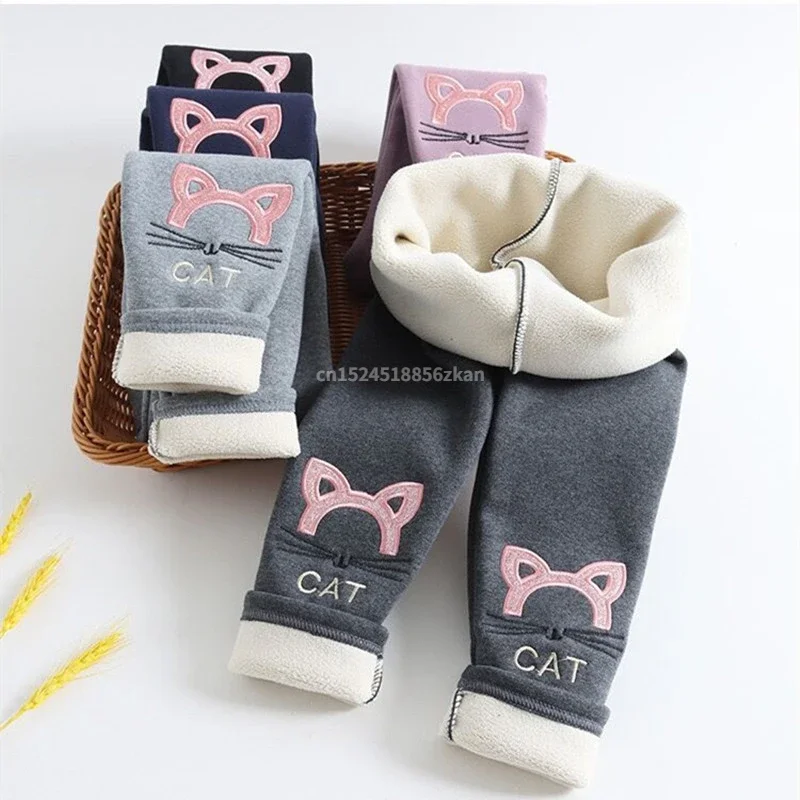 Mallas cálidas de algodón para niña – Pantalón grueso de invierno - imagen 4