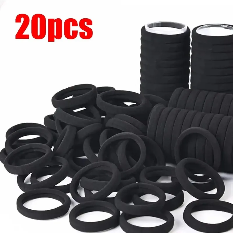 Gomas elásticas para el pelo de niñas – Negro básico, sujeta cola - imagen 5