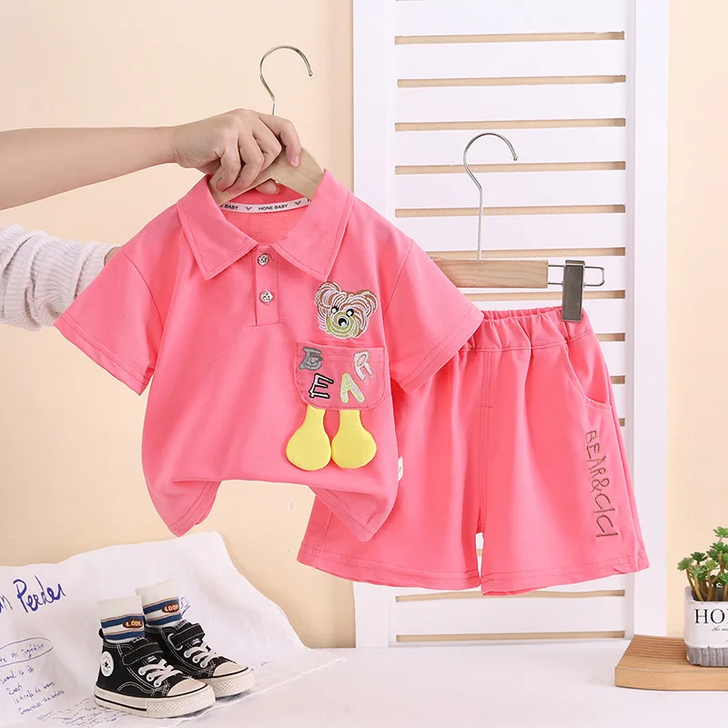 Conjunto de verano para bebé con camiseta y pantalón corto