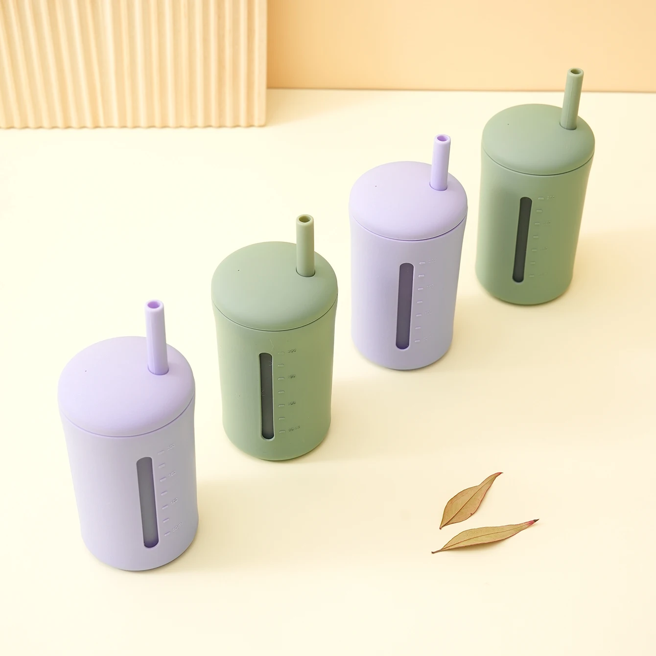 Taza con pajita silicona libre de BPA, antifugas entrenamiento bebés - imagen 5