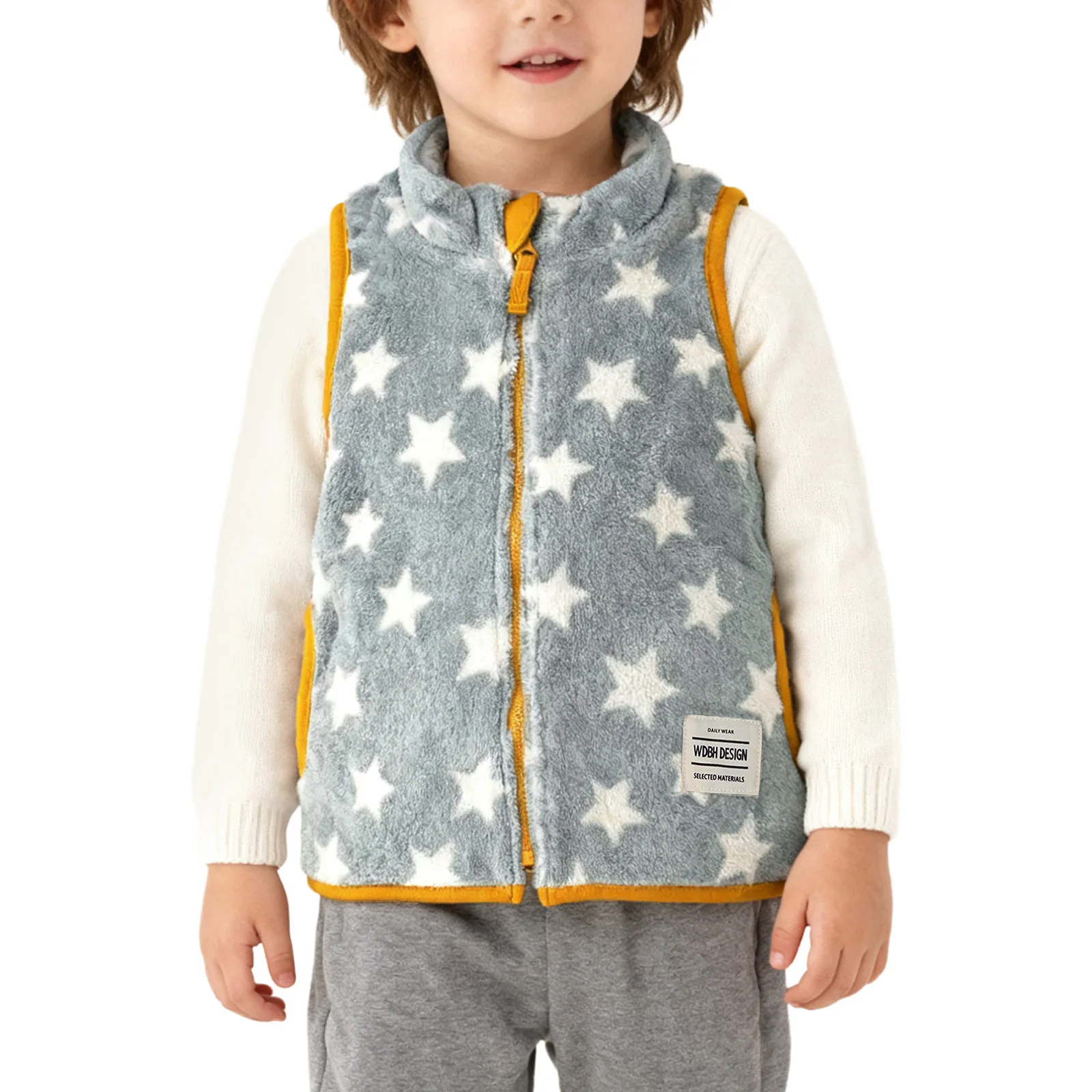 Chaleco polar bebé para otoño e invierno con bolsillos estrella - imagen 4