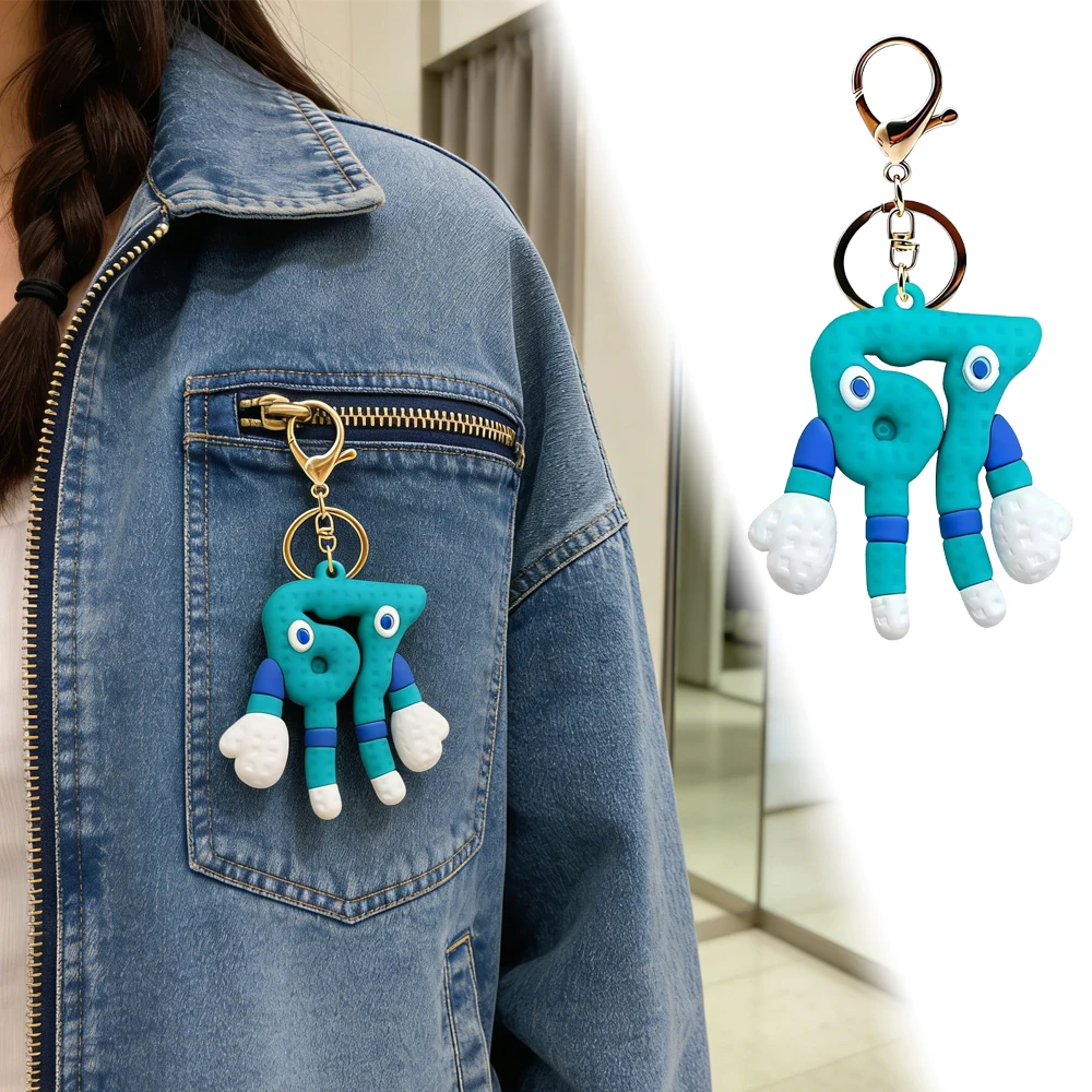 Llavero colgado de mochila escolar