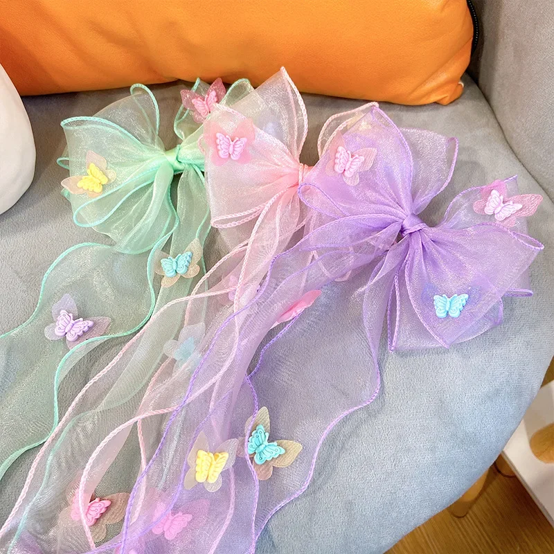 Horquilla lazo mariposa para niña – Estilo princesa - imagen 4