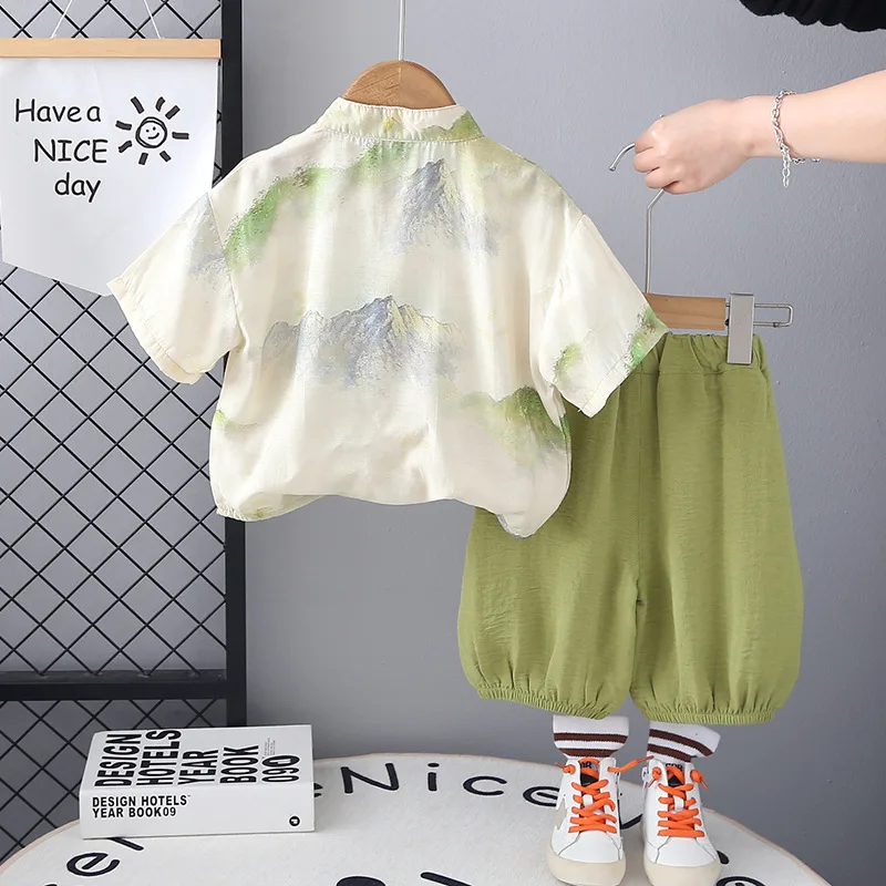 Conjunto de verano para bebé: camisa manga corta y pantalón corto - imagen 2