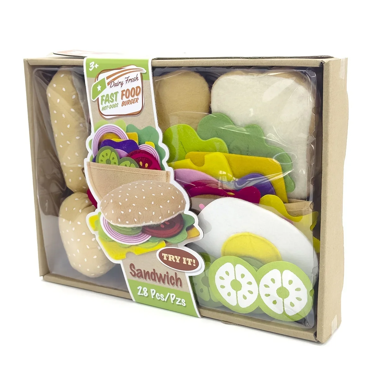 Conjunto de comida de fieltro