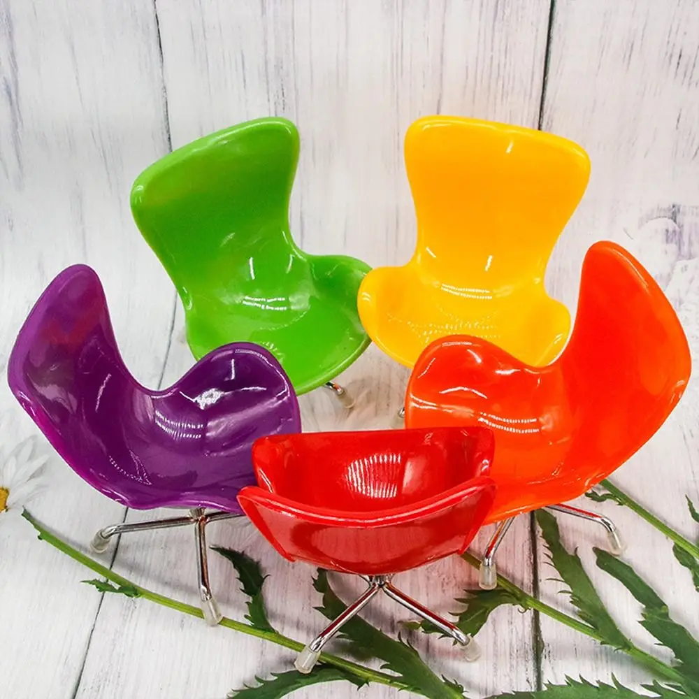 Silla para casa de muñecas en plástico, estilo huevo multicolor - imagen 3
