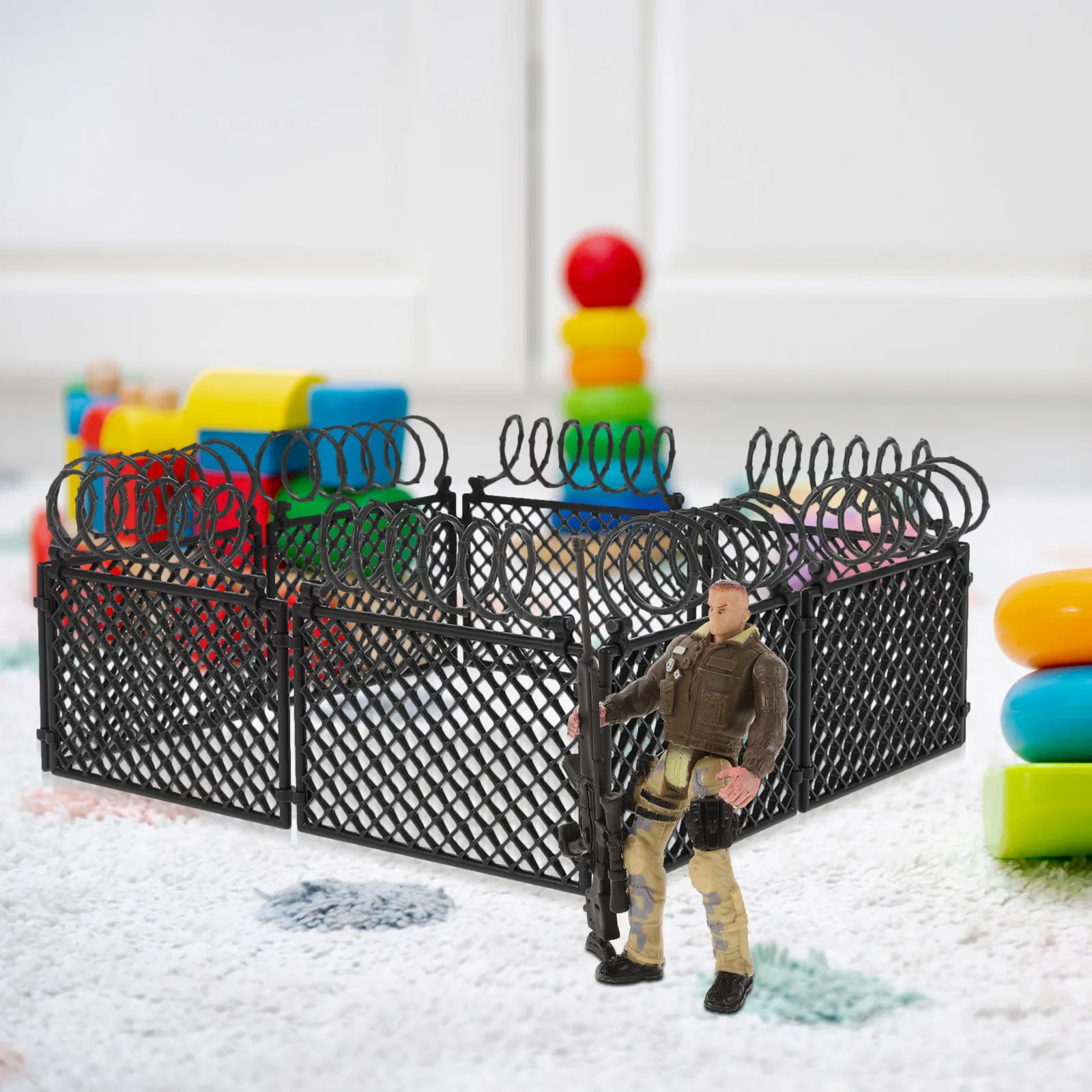 Valla miniatura de plástico para maquetas y decoración de microescenas - imagen 3
