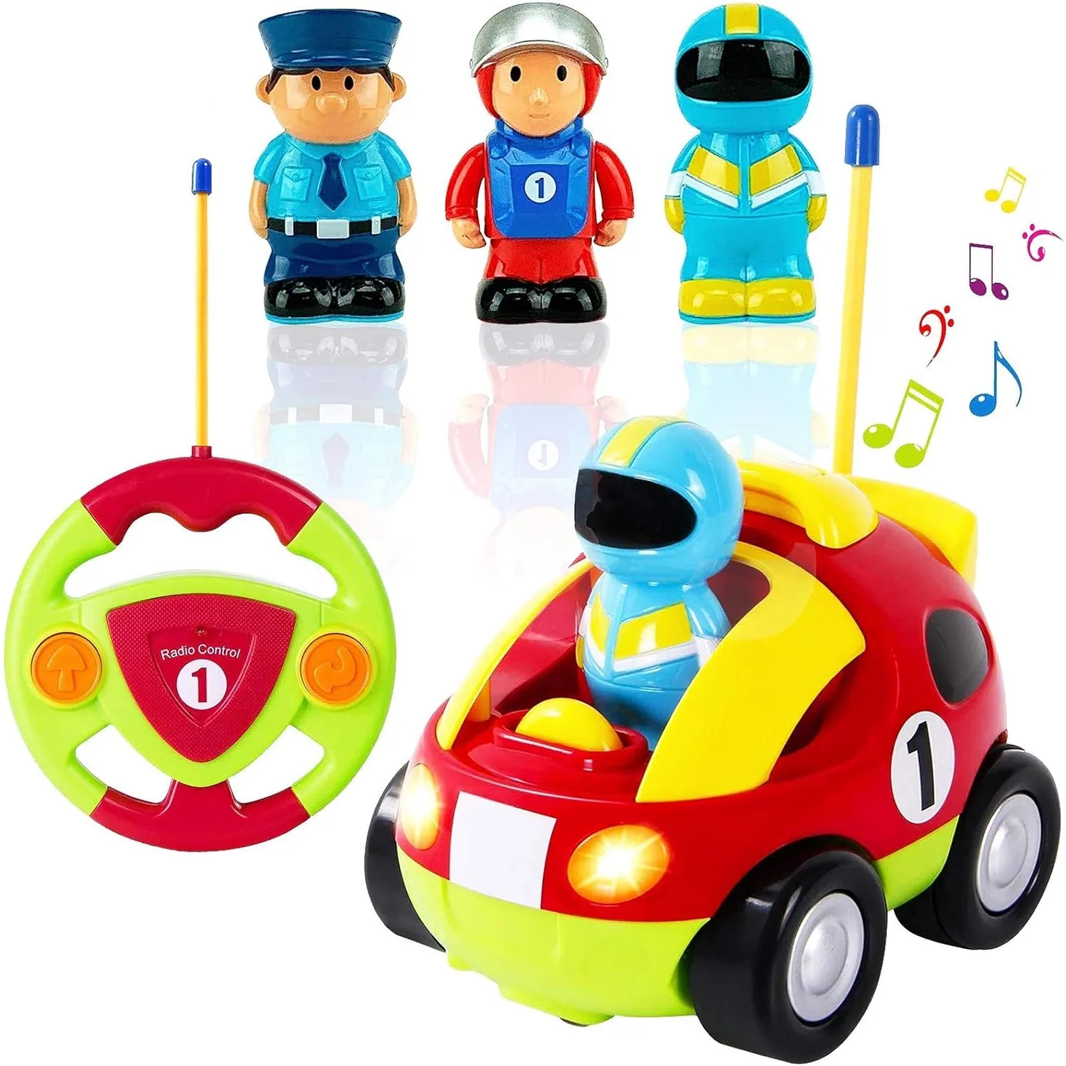 Coche RC dibujos animados con muñeca conductora para bebé - imagen 2