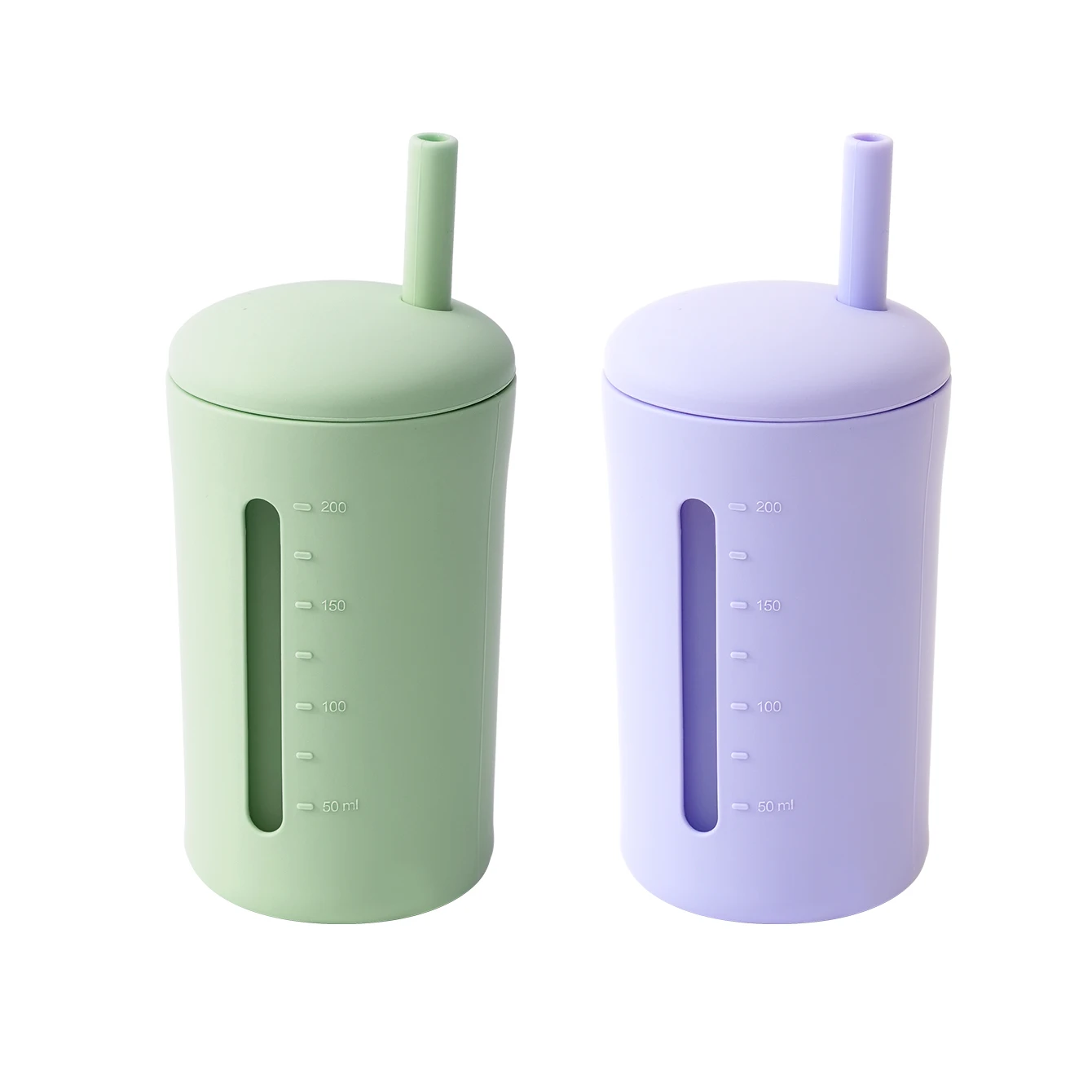 Taza con pajita de silicona en colores vivos para niños