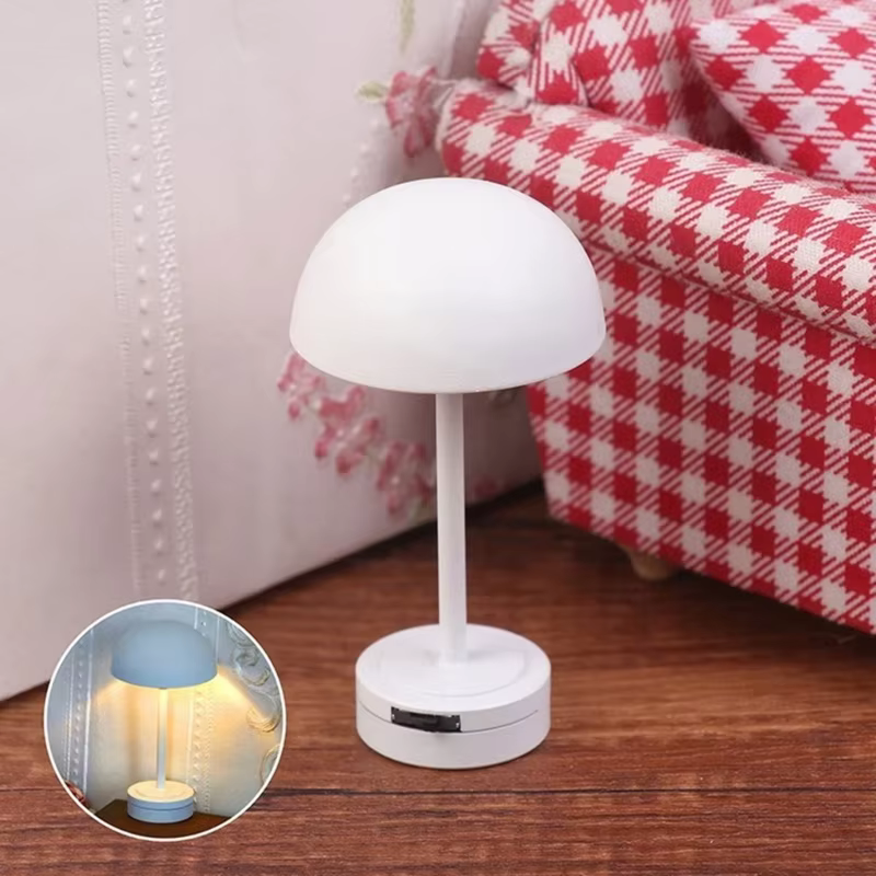 Mini lámpara mesa para casa de muñecas – Moderna lectura cabecera - imagen 2