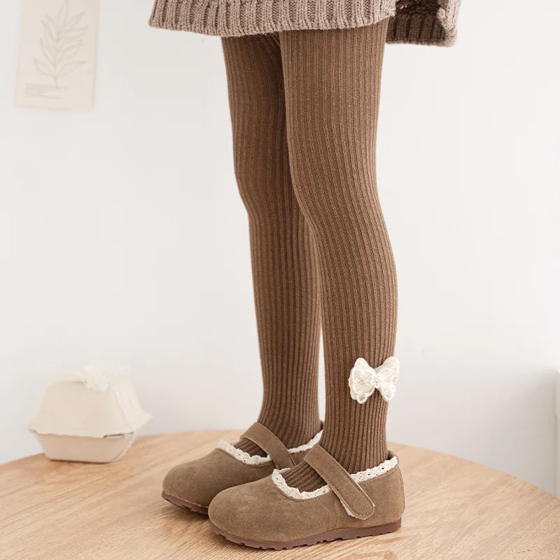 Medias de algodón infantiles para niños y niñas, estilo lazo - imagen 2