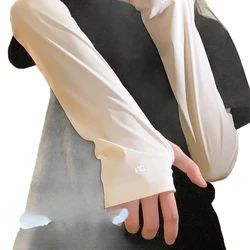 Mangas solares UV de seda helada, finas, refrescantes, unisex