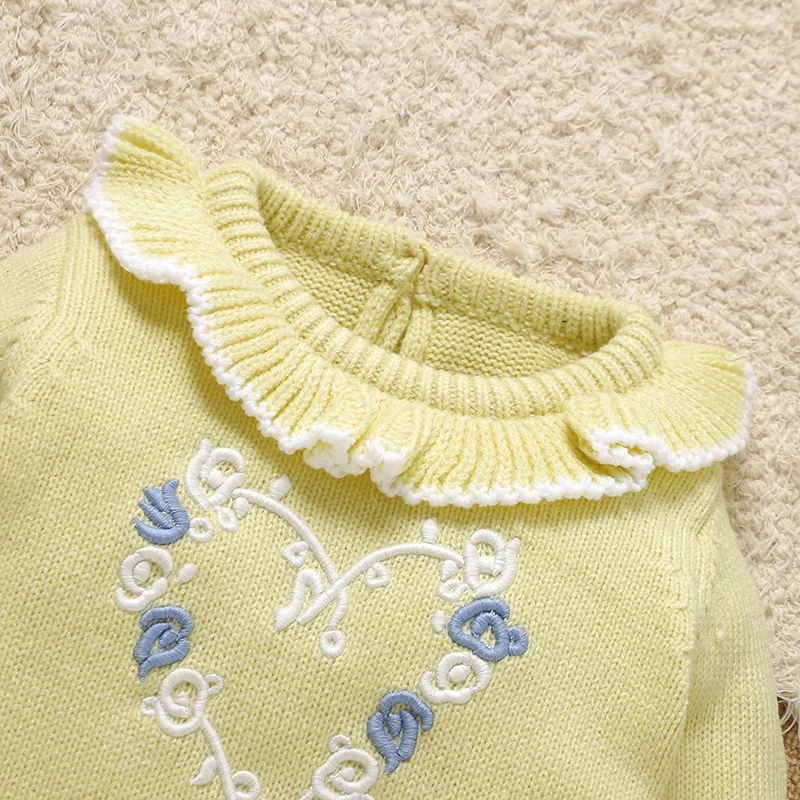 Mono de bebé punto amarillo manga larga recién nacido unisex - imagen 3