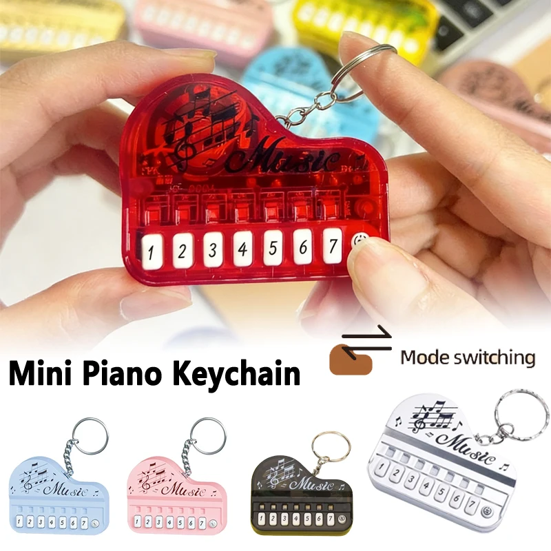 Teclado infantil portátil con forma de piano llavero - imagen 4