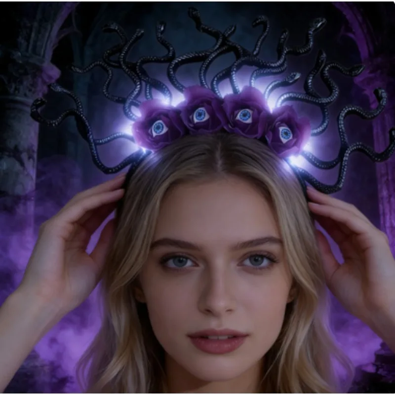 MedusLED Corona luminosa de pelo Goddess para Halloween - imagen 4