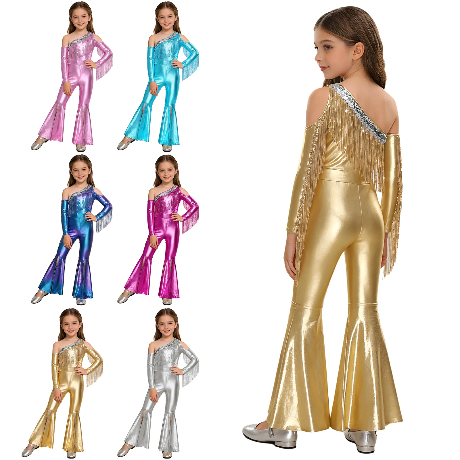 Mono de baile jazz para niñas con lentejuelas y borlas - imagen 5
