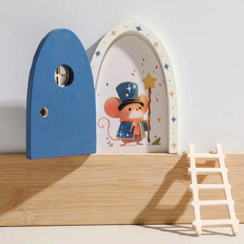 Puerta de elfo y hadas madera – casas muñecas decoración artesanal - imagen 4