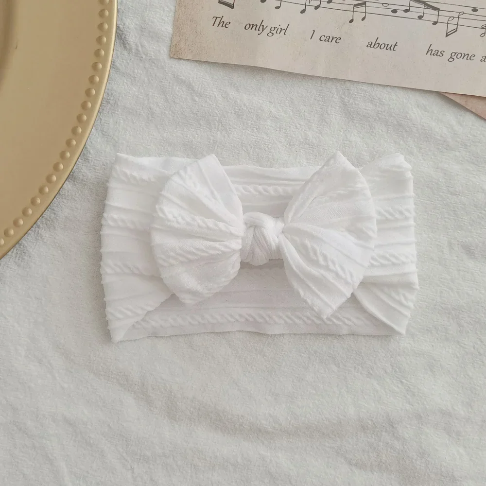 Diadema elástica de punto para bebé con turbante y lazo - imagen 3