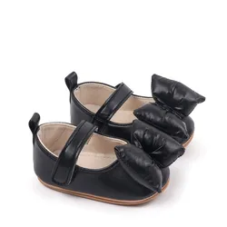 Zapatos de princesa para niña con lazo, primeros pasos, cuero PU