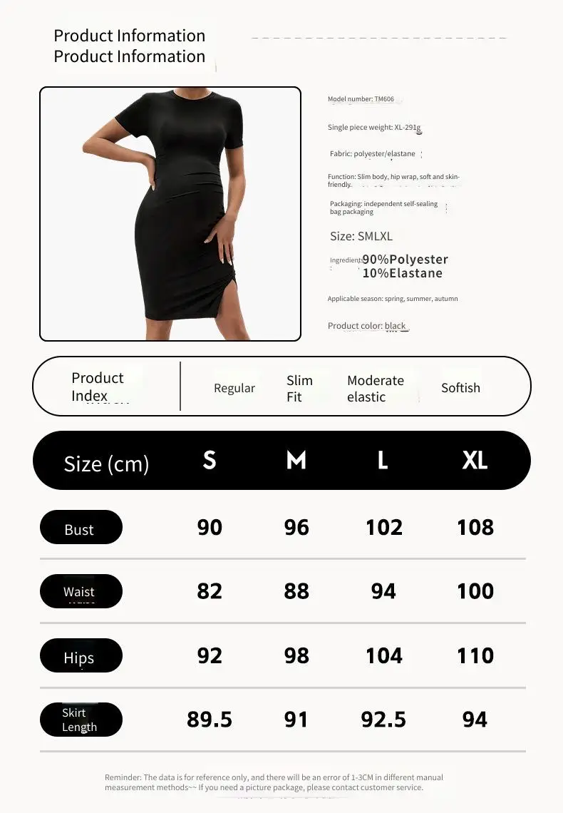 Camiseta premamá de manga corta elástica cómoda informal - imagen 5