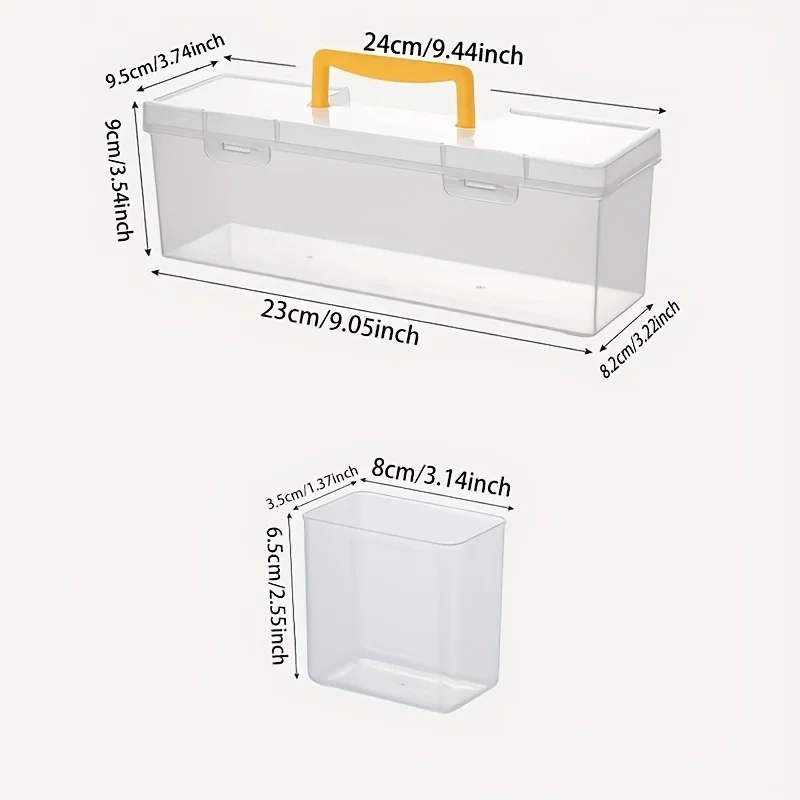 Organizador de herramientas transparente con estuche y divisores - imagen 2