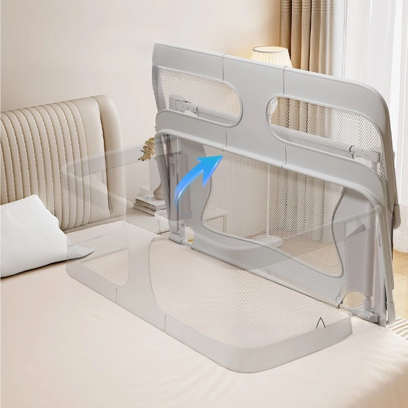 Cuna plegable portátil para bebé con rieles y malla transpirable - imagen 4