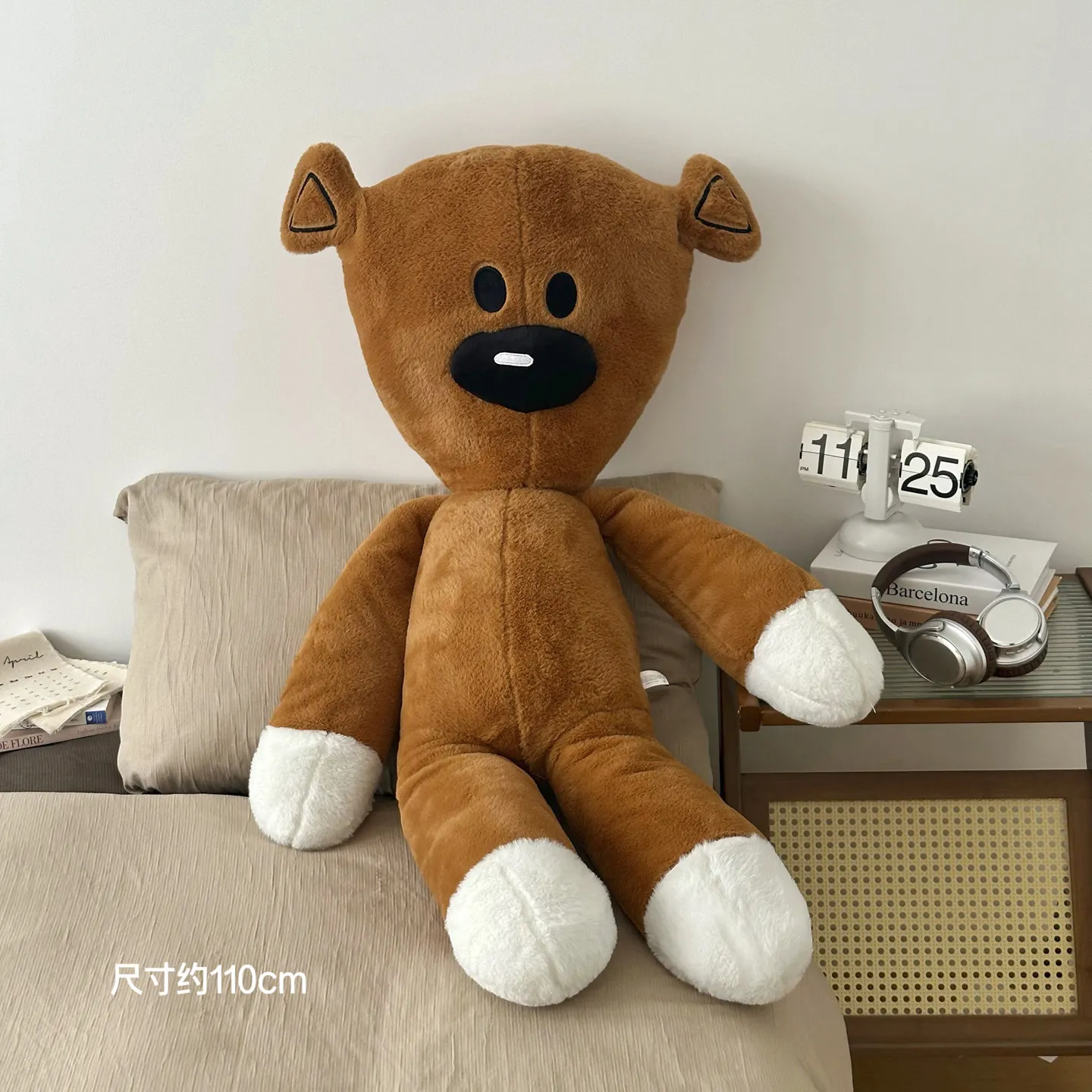 Mr. Bean oso de peluche gigante marrón, almohada de abrazo suave - imagen 4