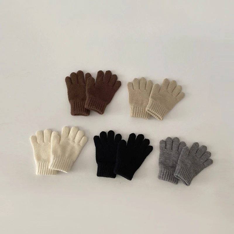 Guantes de invierno gruesos de punto para niños mitones - imagen 2