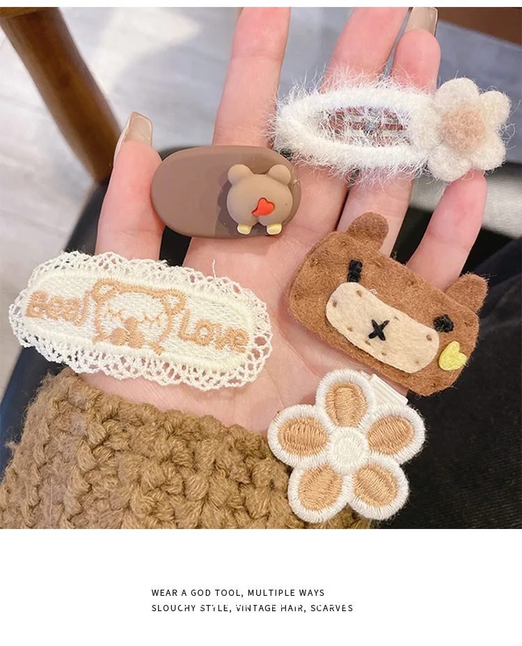 Horquillas kawaii café con leche con orejas de animales