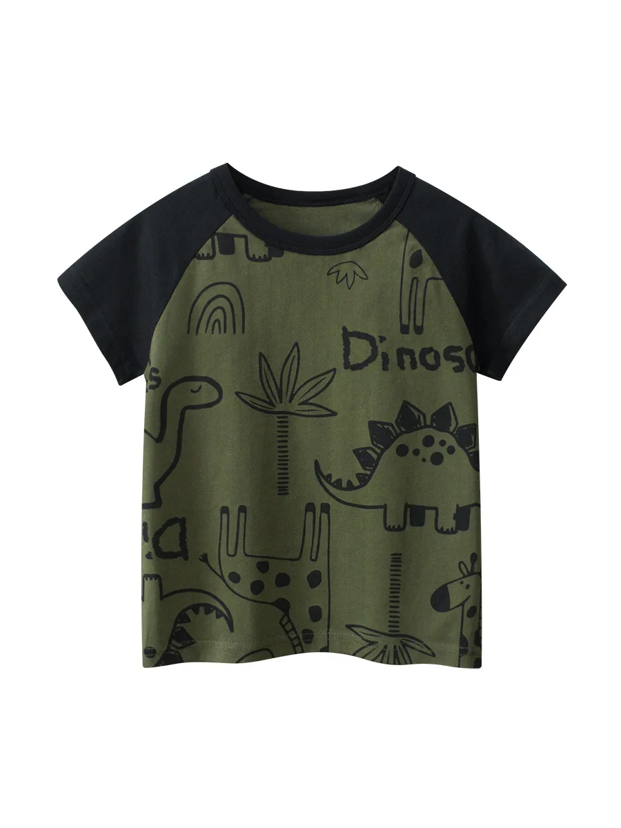 Camisetas de niño de manga corta con estampado y raglán