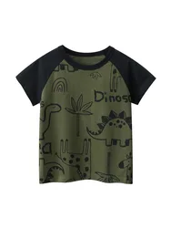 Camisetas de niño de manga corta con estampado y raglán