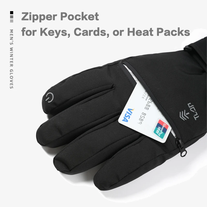 Guantes de esquí de invierno con bolsillo trasero y pantalla táctil - imagen 3