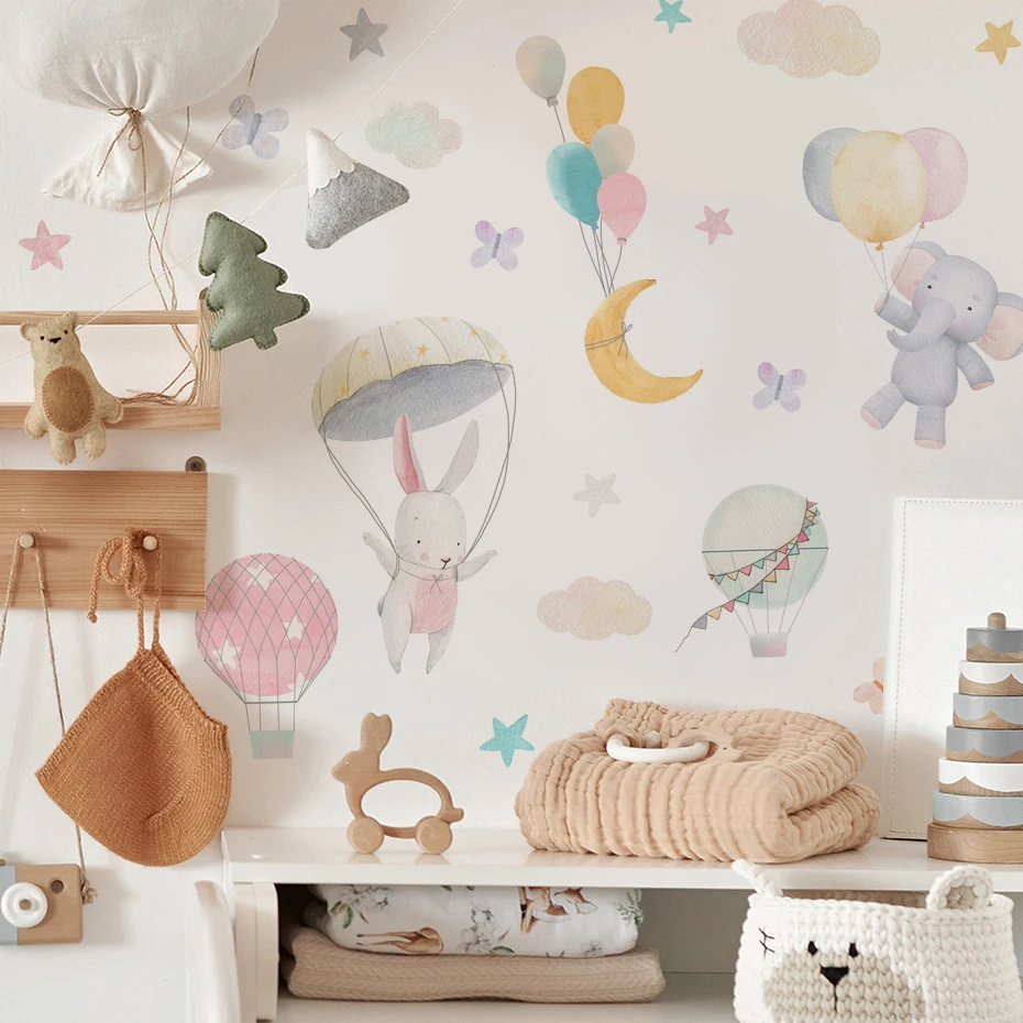 Pegatinas de pared animales para guardería: conejos y elefantes - imagen 5