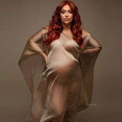 Capa de gasa suave para fotos de maternidad con tul sin tirantes