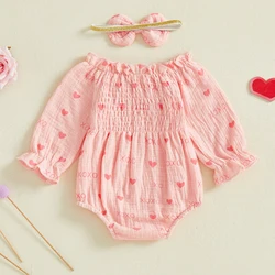 Tregren Mameluco bebé niña con corazón y diadema San Valentín