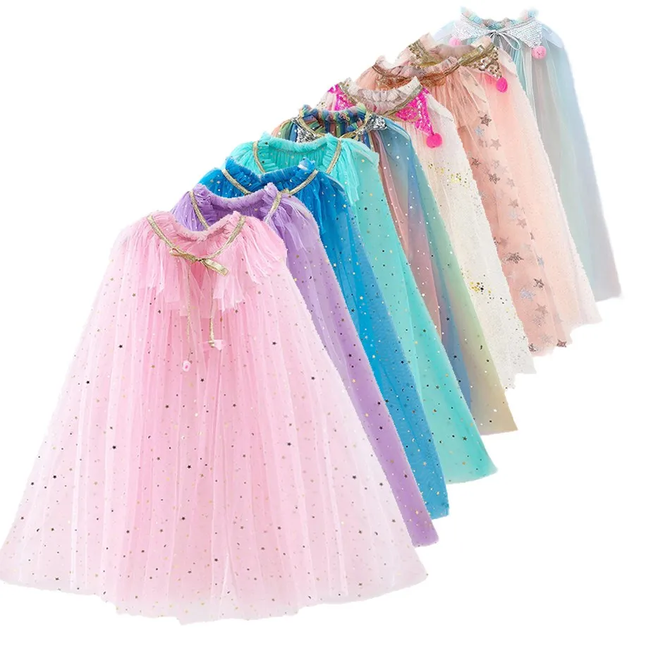 Capa de tul para niña – Disfraz elegante estilo Elsa Rapunzel - imagen 2