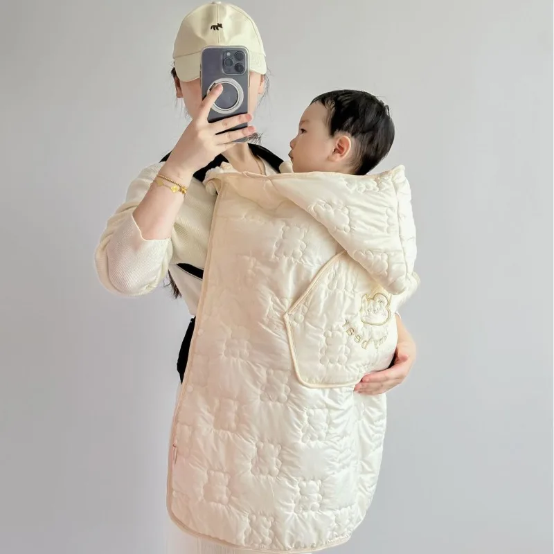 Poncho de bebé grueso con relleno de algodón y capucha cálida - imagen 5