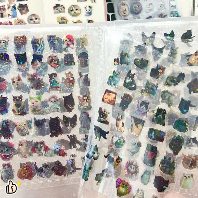 Pegatinas de gatitos vintage estilo tierno para manualidades