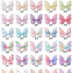 Pinzas para el pelo de lentejuelas con lazos y mariposas