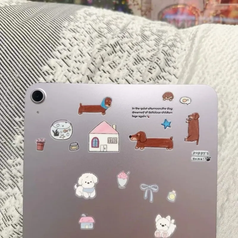 Pegatinas de perro salchicha transparentes de gel minimalistas - imagen 4