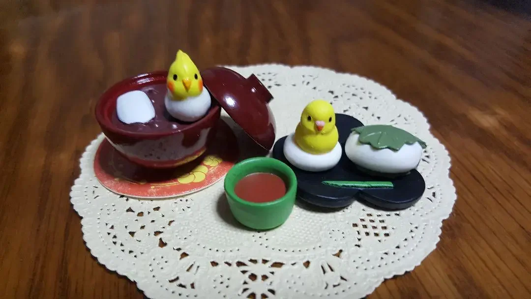 Juguete de colección Wagashi con figura de periquito mascota lindo - imagen 2