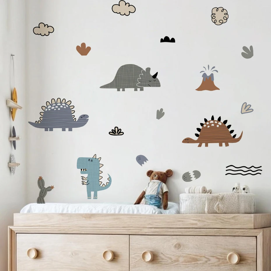 Pegatinas de pared de dinosaurios acuarela para habitación infantil - imagen 4