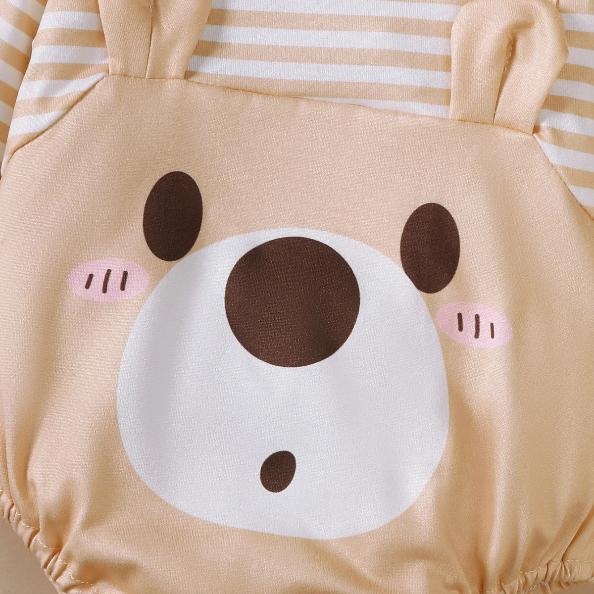 Body de recién nacido a rayas con gorro osito para otoño - imagen 2